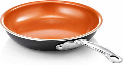 12.5 Large Frying Pans Nonstick, Family Sized Non Stick Frying Pan with Ceramic Copper Coating, Stay Cool Handle, Non Toxic, Dishwasher and Oven Safe1