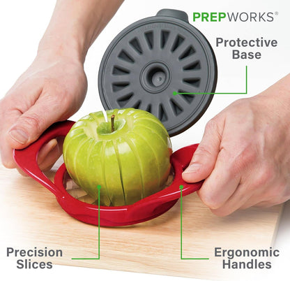 Prepworks Apple Slicer and Corer, Attached Safety Cover, Cuts 16 Thin Apple Slices, Red | Quickly Slices and Cores Apples into 16 Even Slices, Stainless Steel Blades, Dishwasher Safe5