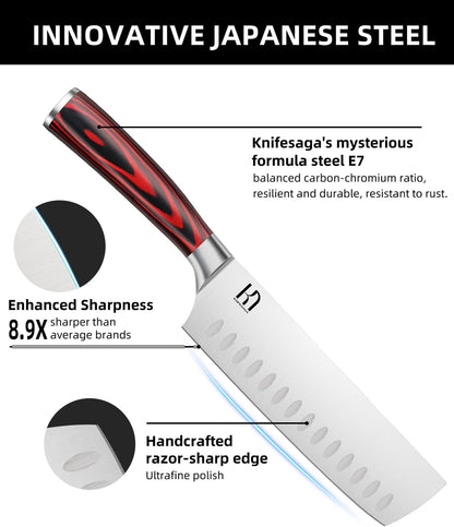 Japanese Nakiri Chef Knife 7 Inch, Razor Sharp, Professional4