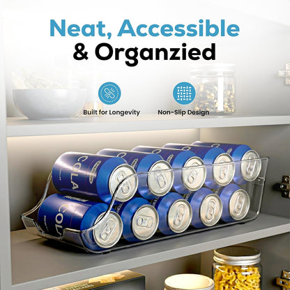 Soda Can Organizer for Refrigerator & Pantry, 2 Pack, Clear2