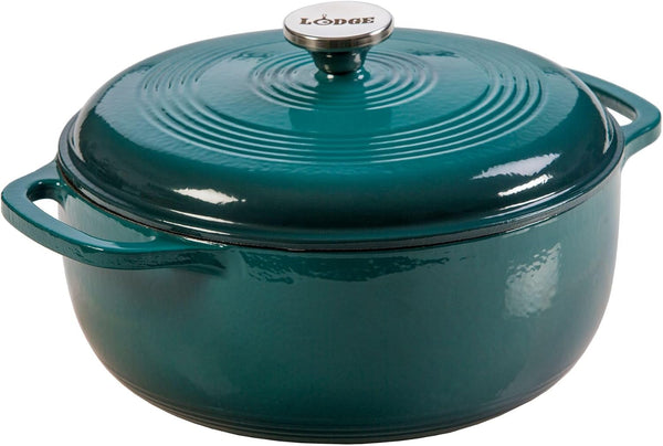 Essential Enamel Cast Iron Dutch Oven, 6 Quart, Lagoon | Ideal for Bread Baking, Braising, Marinating & Slow Cooking, Features Moisture-Sealing Lid & Dual Handles1