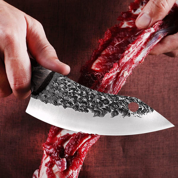 Meat Cleaver, 5.4 Inch Forged Boning Slaughter Knife Butcher Knife High Carbon Steel Fillet Knives Vegetable Chef Knives for Kitchen5