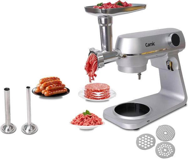 8.45 QT All Metal Stand Mixer with Grinder Attachment,10 Speed Large Capacity Kitchen Mixer with Digital Timer & Tilt-Head, Electric Mixer with Whisk Dough Hook Mixing Beater6