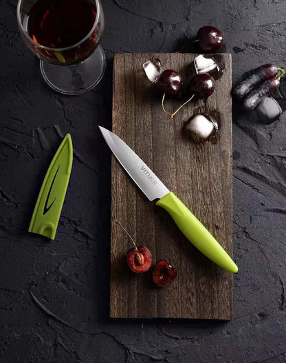Paring Knife, 4PCS Paring Knives (4 Knives and 4 Knife Cover), 4 Inch Peeling Fruit and Vegetable Knife, Ultra Sharp Kitchen Knives, German Steel, PP Plastic Handle5