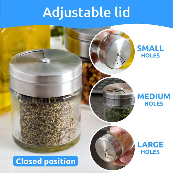2-Pack 1.5Oz Glass Spice Seasonings Shaker with Adjustable Lid3