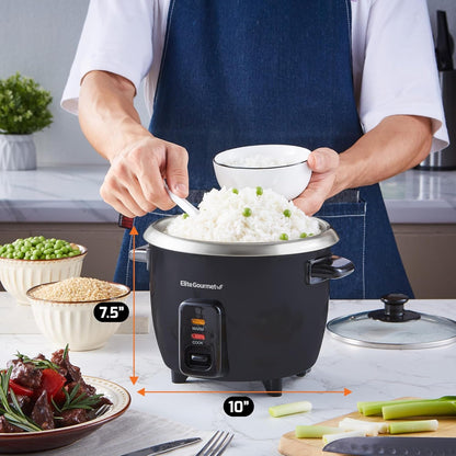 ERC003BX Rice Cooker, Keep Warm, Black, 6 Cups Cooked | 3 Cups Uncooked - Also Makes Soups, Stews, Grains and Hot Cereals for Versatile One-Pot Meals4