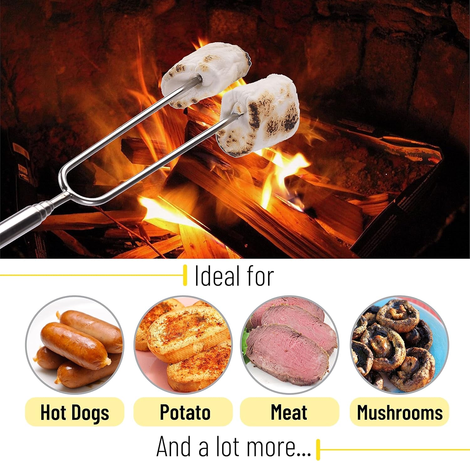 marshmallow-roasting-sticks-32-5-pack-dark-brown-wooden-handle-extendable-stainless-steel-smores-sticks-for-fire-pit-smores-skewers-campfire-cooking-equipment