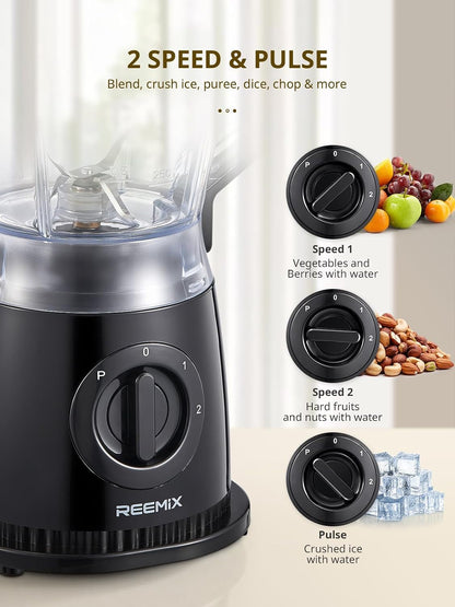Blender, 50Oz Countertop Blender | 2 Adjustable Speeds + Pulse, Dual Safety Locks, Dishwasher-Safe Pitcher for Smoothies, Crushing Ice & Family Meals2