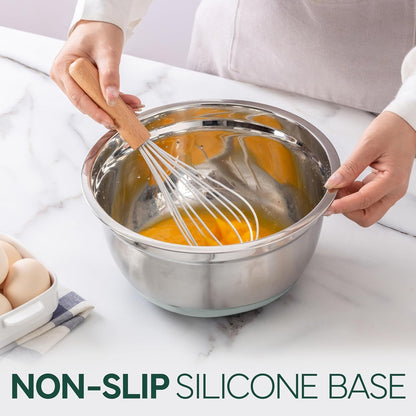Stainless Steel Mixing Bowls Set with Lids - Nesting Bowls with Non-Slip Bottom, Sage, 12 Pieces3
