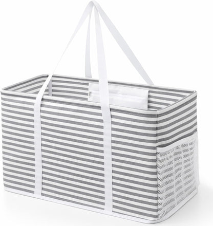 Extra Large Tote Bag, Reusable Grocery Bags with Metal Wire Frame and Handles1
