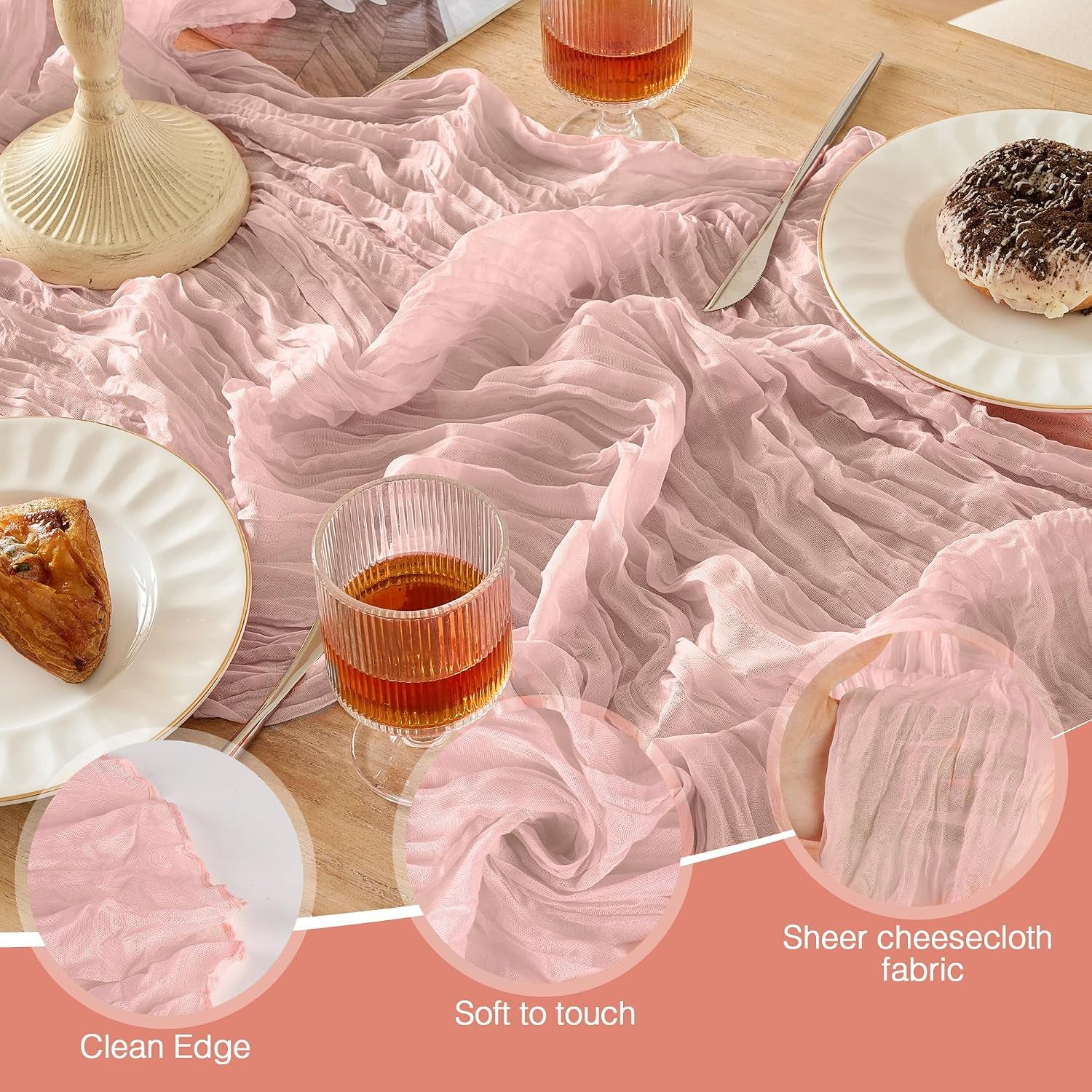 6-pack-dusty-pink-cheesecloth-table-runners-boho-gauze-home-decor