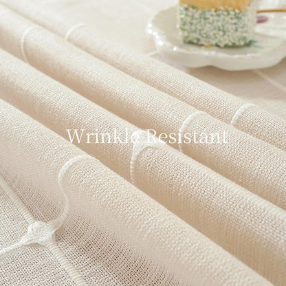 Linen Table Cloth Rectangle Tables 60X102 in Plaid White Tablecloth4