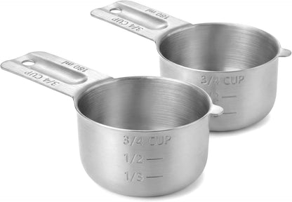 2 PCS Stainless Steel Metal Measuring Cups, 3/4 Cup1