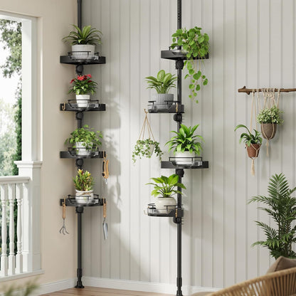 360° Rotating Corner Shower Caddy Tension Pole Organizer, Black7