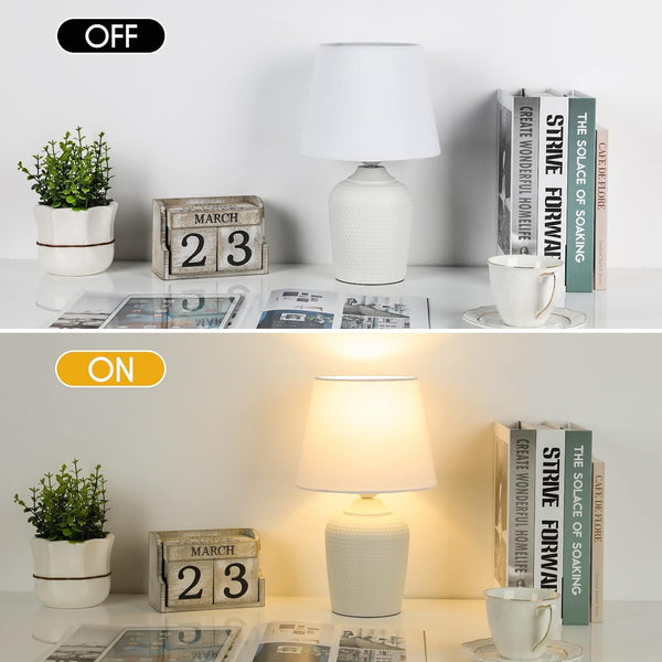 11.8’’ Small Table Lamps Set of 2 for Bedroom Kid’S Room Home Office, White4