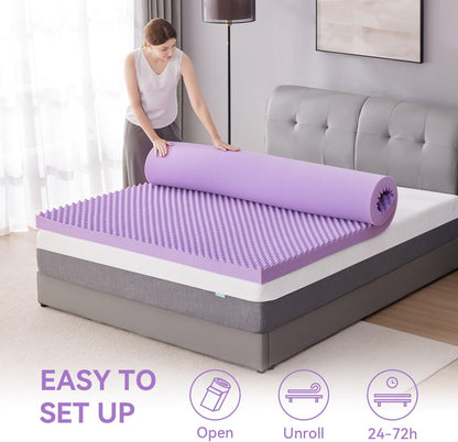 2 Inch Egg Crate Memory Foam Mattress Topper Twin Size, Soft Mattress Pad for Back Pain Relief, Bed Topper, Certipur-Us Certified6