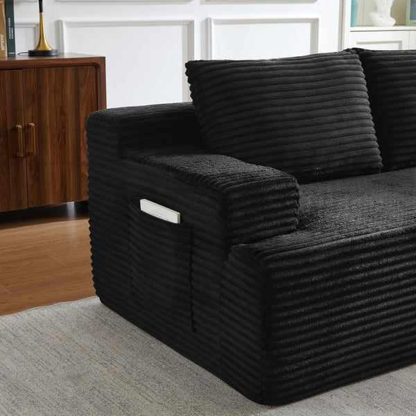96" Boneless Sectional Sofa Cloud Couch with Deep Seat, Modern L-Shape Compressed Sofa Couch with Right Facing Chaise,Upholstered Boneless Couches for Living Room7