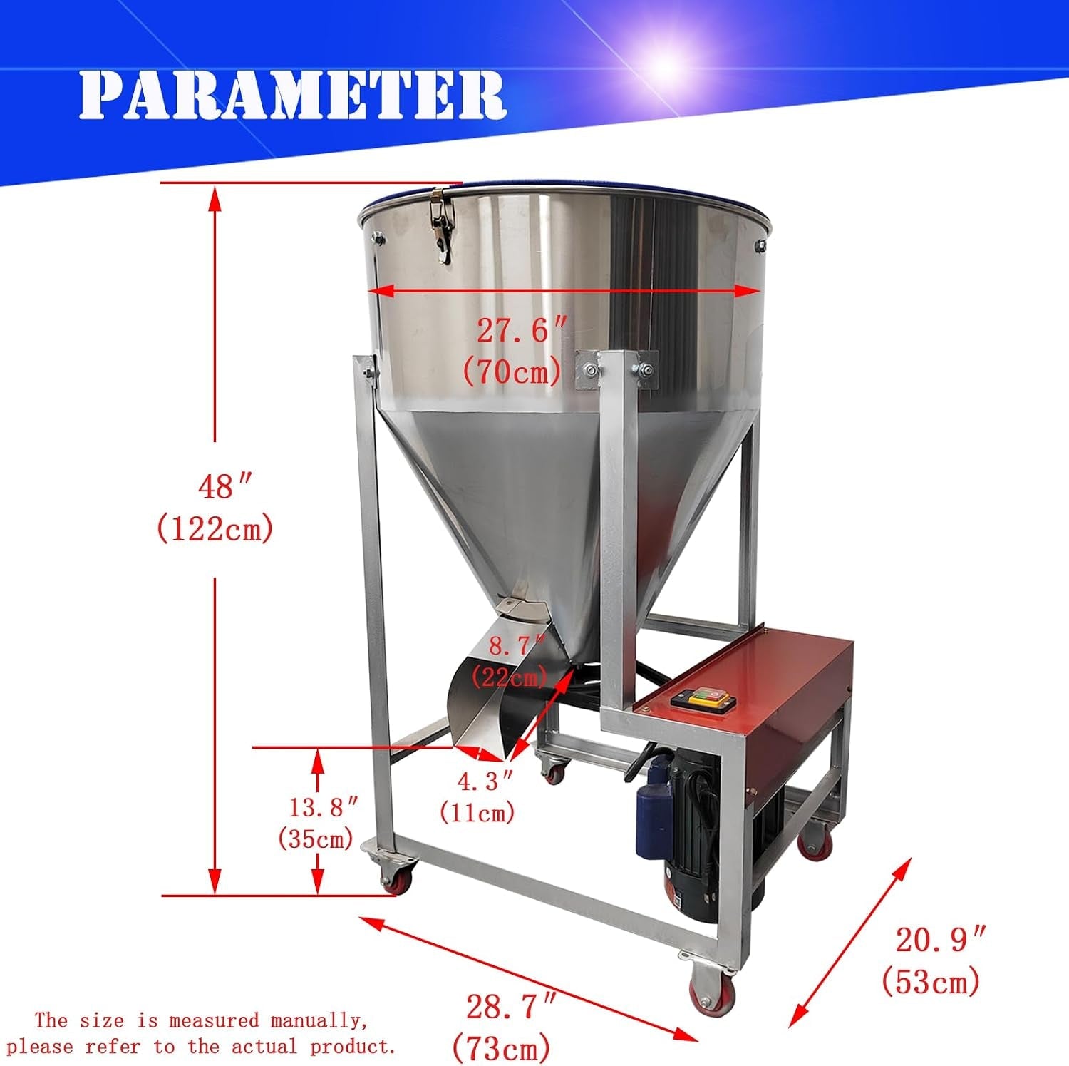 220v-3kw-powder-mixer-blender-mixing-machine-stainless-steel-plastic-mixer-mixing-capacity-220-lbs-vertical-feed-mixing-machine-for-dry-grain-granule