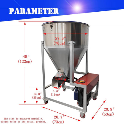 220V 3KW Powder Mixer Blender Mixing Machine Stainless Steel Plastic Mixer Mixing Capacity 220 Lbs Vertical Feed Mixing Machine for Dry Grain Granule2