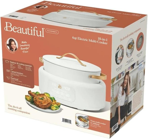 Beautiful by Drew Barrymore 6Qt Electric Multi-Cooker, 10-In-1, 7 Preset Functions, White9