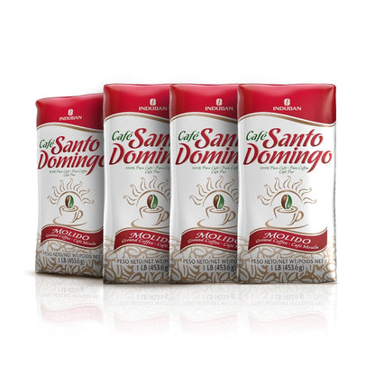 Café Santo Domingo Ground Coffee, Medium Roast, 16 Oz, Pack of 4 - from the Dominican Republic1
