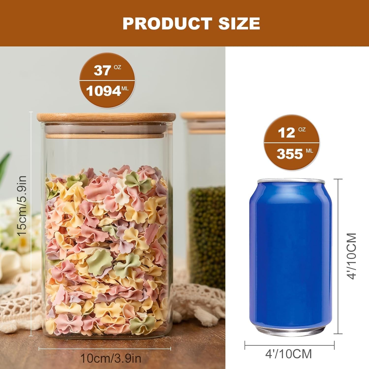 6-pack-glass-food-storage-jars-37-oz-glass-storage-containers-clear-glass-food-canister-with-bamboo-lid-airtight-for-serving-tea-coffee-flour-sugar-candy-cookie-spice-and-more-square