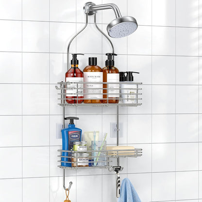 Hanging Shower Head Caddy, Shower Shelf Organizer, Silver8