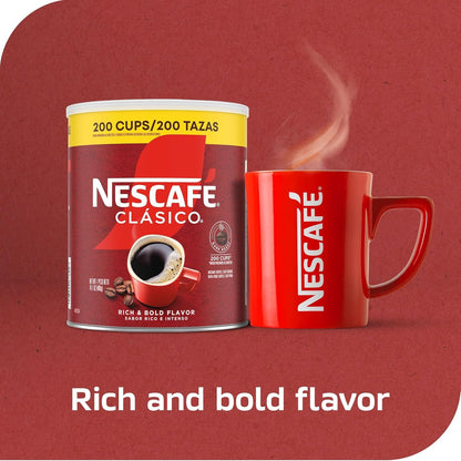 NESCAFÉ Clasico Dark Roast Instant Coffee, 14.1 Oz Canister | Smooth Dark Roast Instant Coffee; Single 14.1 Oz Canister2