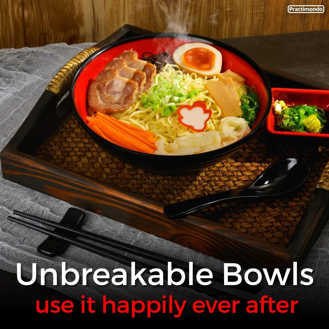 unbreakable-ramen-bowl-set-with-chopsticks-and-spoon-2-large-japanese-style-melamine-ramen-bowls-dipping-bowls-and-chopstick-stands-for-asian-pho-soup-thai-miso-udon-wonton-2-bowl-set-red-black