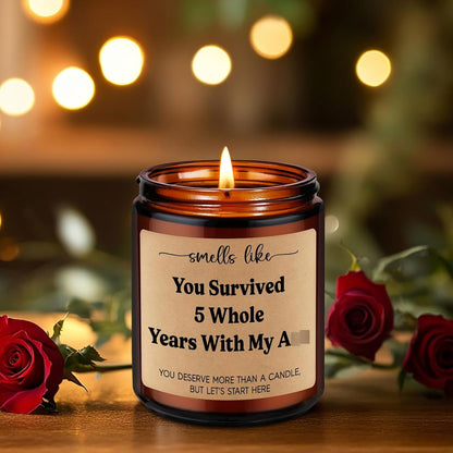 5Th Wedding Anniversary, 5 Year Anniversary Candle Gifts for Him, Her4