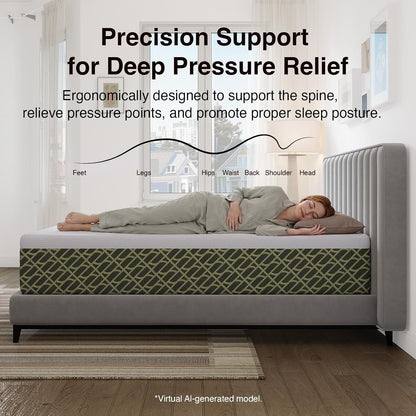 King Gel Memory Foam Mattress 10 Inch for Pressure Relief4