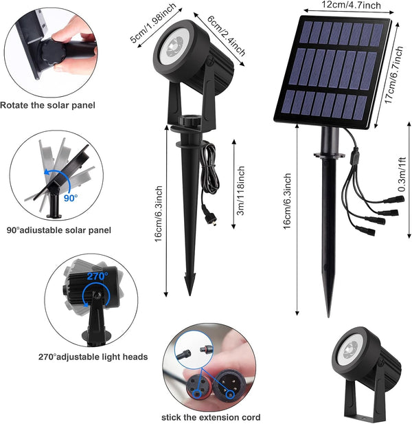 RGB Solar Landscape Spotlights IP65 Waterproof 4-In-1 Outdoor4