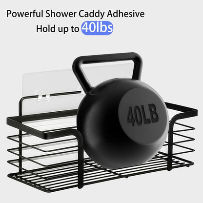 Shower Caddy Adhesive - Strong Shower Caddy Adhesive Hooks Replacement, Waterproof Shower Adhesive Strips, No Drilling, for Bathroom Storage Shelves and Kitchen Racks 16 Pack5