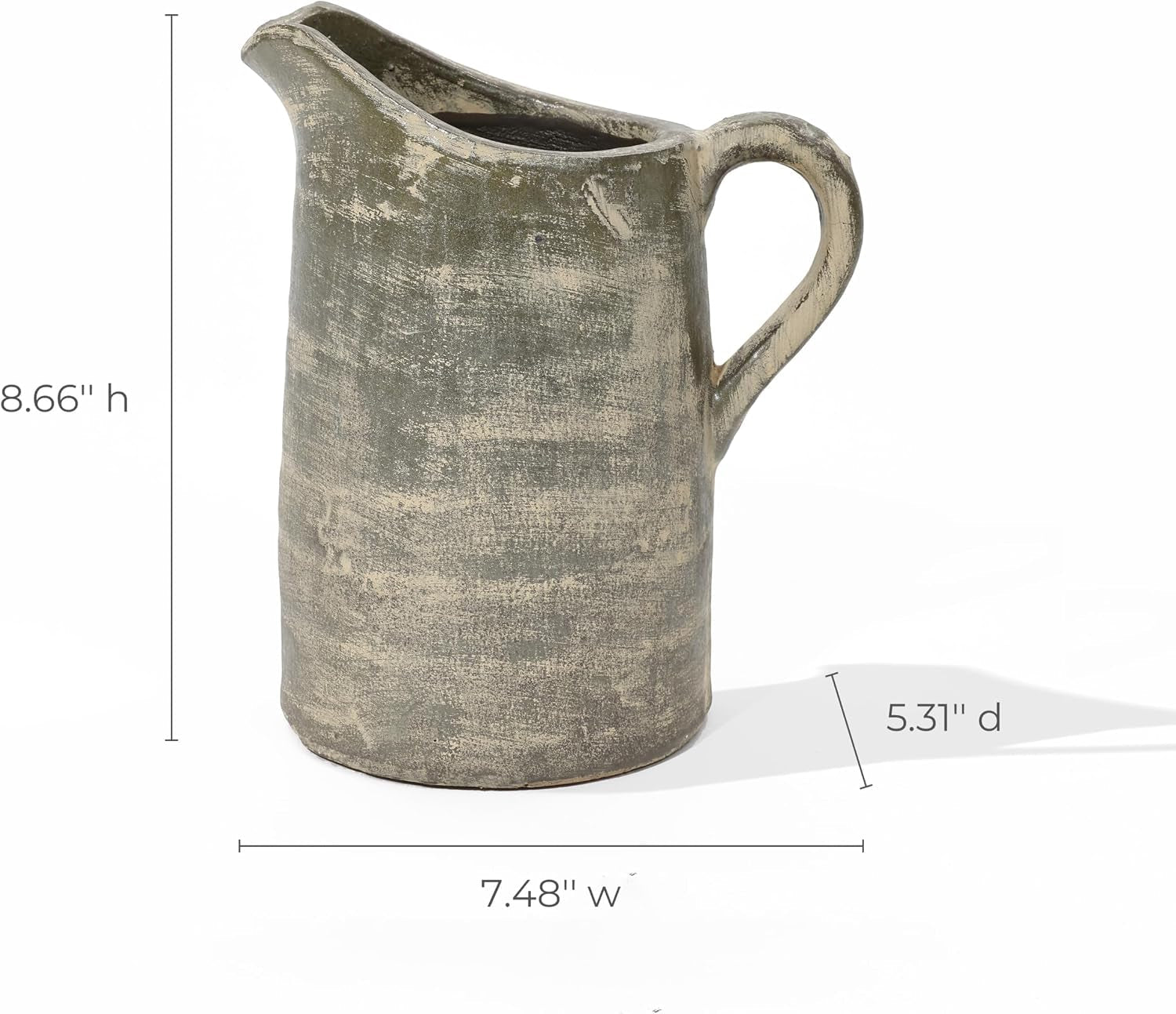 luxenhome-8-5-brown-pitcher-terracotta-vases-farmhouse-ceramic-vase-rustic-flower-vase-living-room-decor-unique-pottery-dining-table-decor-home-decor-accents