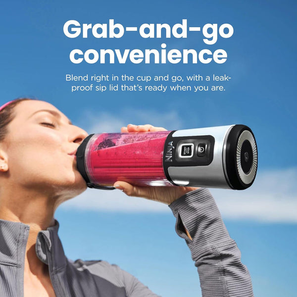 Ninja BC151NV Blast Portable Blender, Cordless, 18Oz. Vessel, Personal Blender-For Shakes & Smoothies, BPA Free, Leakproof-Lid & Sip Spout, USB-C Rechargeable, Dishwasher Safe Parts, Denim Blue | USB-C Rechargeable, Cordless Blending Anywhere. Blastblade Crushes Ice & Frozen Fruit. Leakproof Sip Lid, Dishwasher Safe.5
