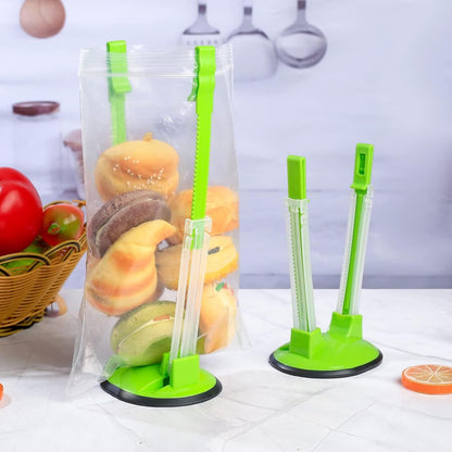 2 Pcs Freezer Bag Holder Stand, Food Storage Holders, Adjustable Plastic Food Prep Bag, Zip Lock Bag Holder Stand for Food Meal Prep Bag, Kitchen Gadget Baggy Rack7