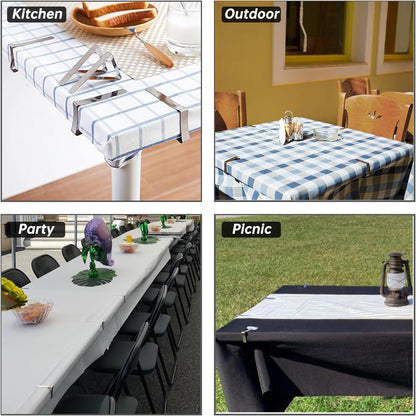 Tablecloth Clips 32 Pack Table Cloth Holder Clips for Picnic Tables | Stainless Steel, Picnic Table Cover Clamps for Outdoor Tables, Metal Skirt Clips for Camping Dining Wedding Graduation Party3
