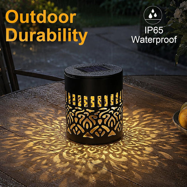 2 Pack Solar Mandala Lights Outdoor Wall, Fence Lights Solar Powered, Wall Light Projector Seven-Color Changing Waterproof for Hallway, Backyard, Patio, Garden Decor7