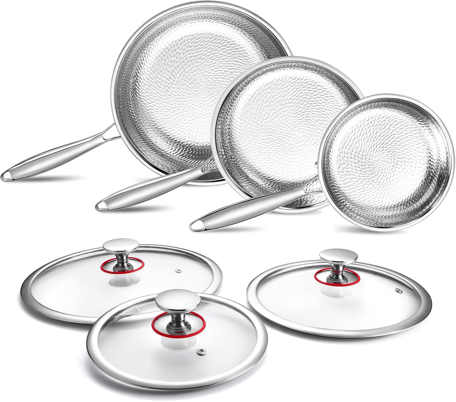 hammered-non-stick-titanium-frying-pan-with-lid-stainless-steel-kitchen-cookware-pot-scratch-resistant-even-heating-cookware-for-all-stovetops-8-10-and-12-inch-with-lid
