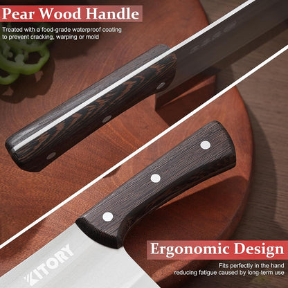 Meat Cleaver 7", Chinese Chef Kitchen Knife, for Meat and Bones, Versile Blade, Full Tang, Wood Handle4