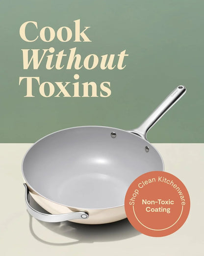 Caraway 12" Non-Stick Ceramic-Coated Stir Fry Pan | Wok-Inspired Pan, Free from Forever Chemicals, High-Sloped Walls, Stainless Steel Handles, Navy2
