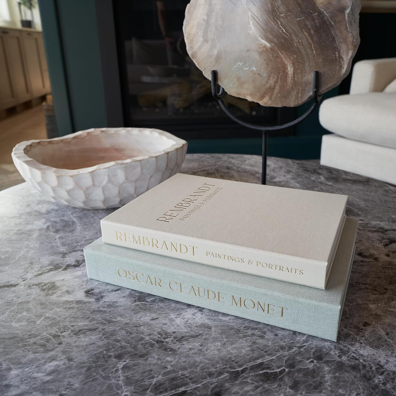 set-of-2-beautiful-decorative-linen-books-aesthetic-faux-fake-books-modern-home-decoration-for-your-coffee-table-bookshelf-or-mantel-stylish-keepsake-box-and-photo-storage-solution