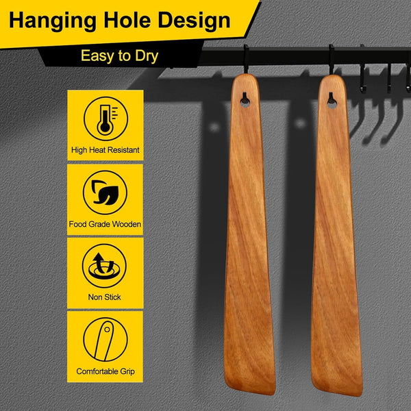 Teak Wooden Spatula for Cooking Spoon Non Toxic Kitchen Utensil Spurtle3