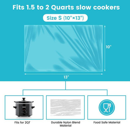 30 Count Slow Cooker Liners, Fits 1–2 Qt Pots, 10" X 13" Small Size | Bpa-Free, Durable Nylon Blend, Leakproof Design, Disposable Cooking Bags, Heat Resistant up to 400°F, for Small Pots4