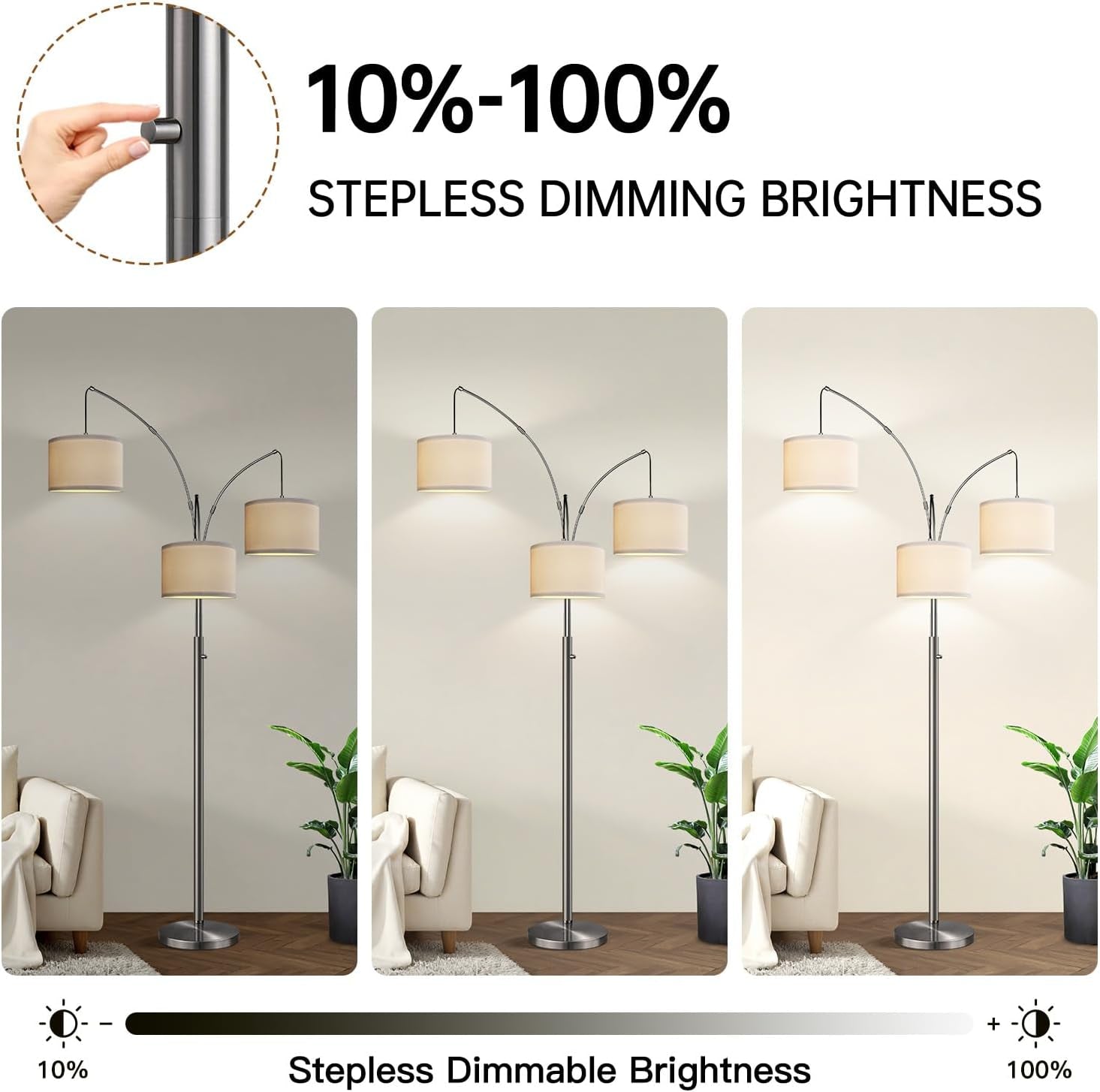 dimmable-floor-lamp-3-lights-sliver-arc-floor-lamp-modern-tall-standing-tree-lamp-with-white-linen-shades-heavy-base-3000lm-led-bulbs-bright-lighting-for-living-room-bedroom-office-reading