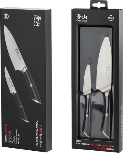 ELBERT Series German Steel Forged Starter Knife Sets (Black, 2-Piece)7