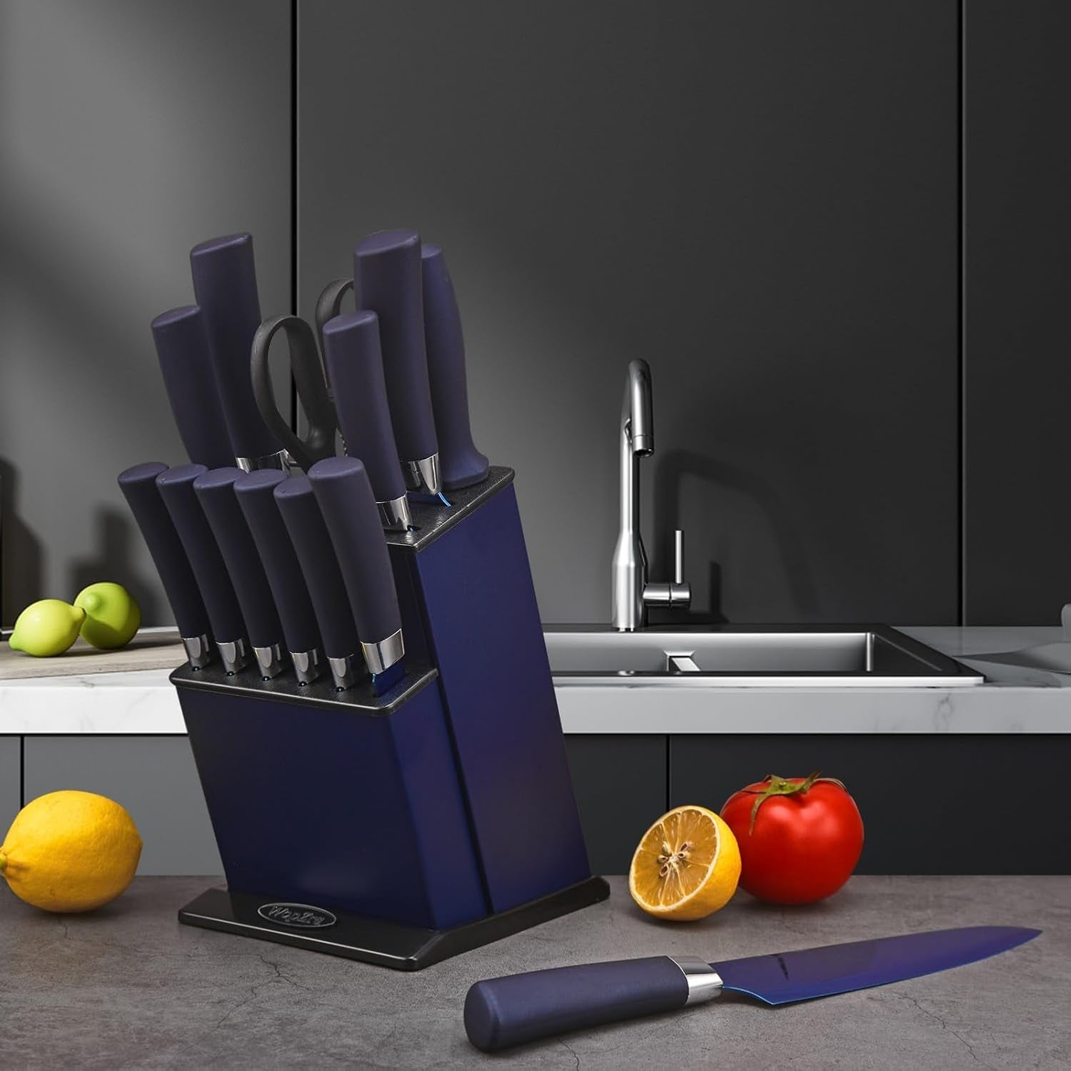knife-set-kitchen-non-stick-knives-set-with-block-thick-blade-cutlery-knife-block-sets-with-sharpener-6pcs-steak-knife-shears-chef-sharp-quality-aluminum-alloy-block-blue-handle-and-blade