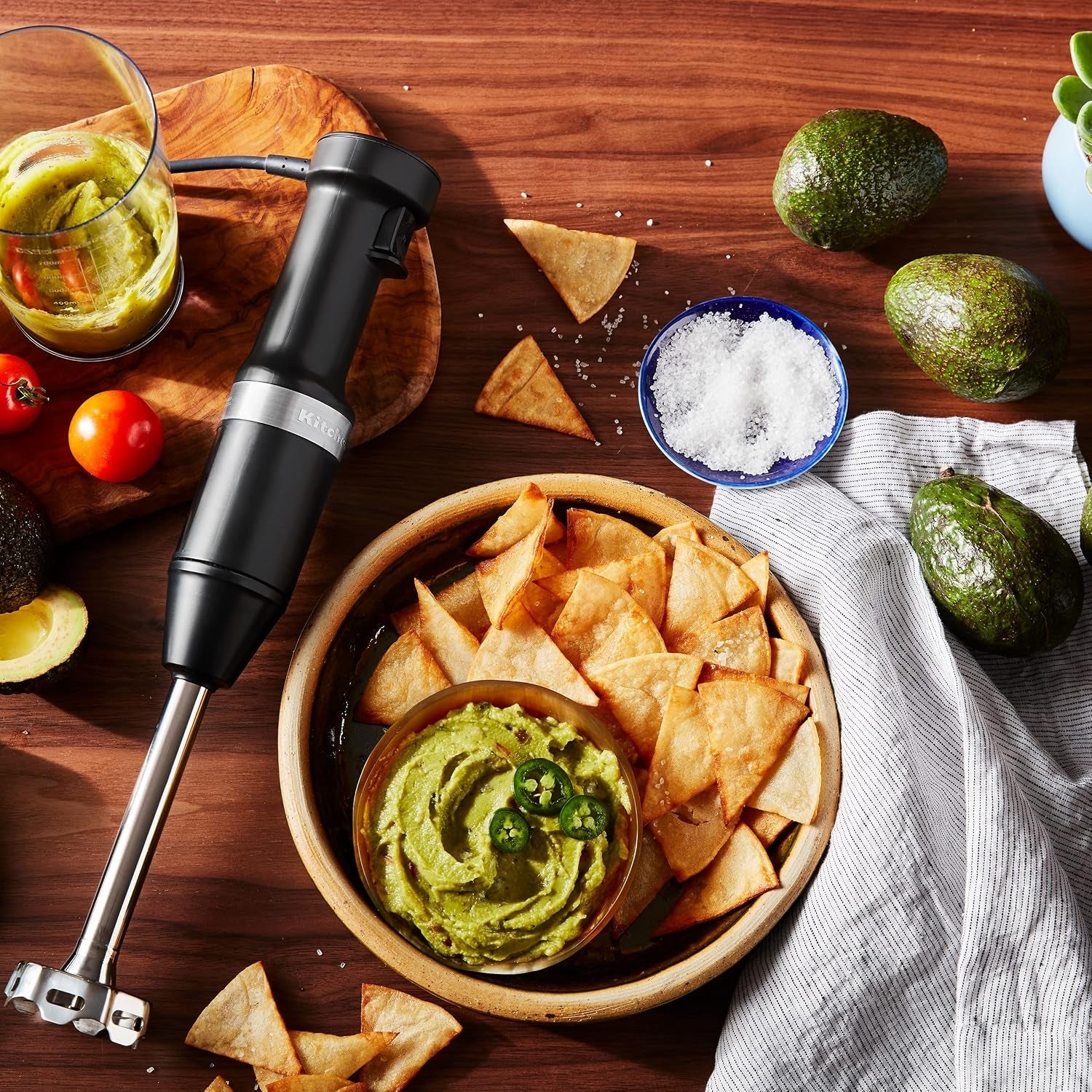 kitchenaid-variable-speed-corded-hand-blender-khbv53-matte-black-removable-8-blending-arm-blending-jar-with-lid-bpa-free-material-blends-smoothies-shakes-soups