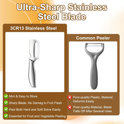 2Pc Multi-Functional Vegetable Peeler for Kitchen,2026 New Stainless Steel Peeler with Wooden Handle and Bottle Opener,2 in 1 Stainless Steel Kitchen Tool for Fruit Apple Potato Pumpkin Slicer(Sliver)6