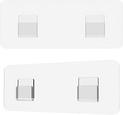 Shower Caddy Adhesive Replacement Sticker, Shower Adhesive Strip Adhesive Hook Bathroom Storage Shelf Organizer Sticker (Transparent - 2 Packs - 2 Flat Hook)1